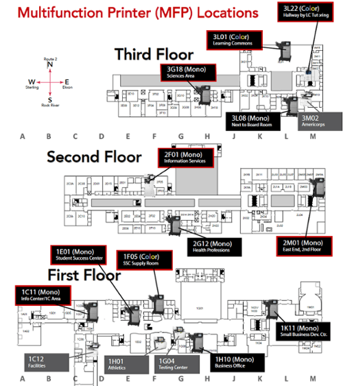 PDF map of multifunction printer locations